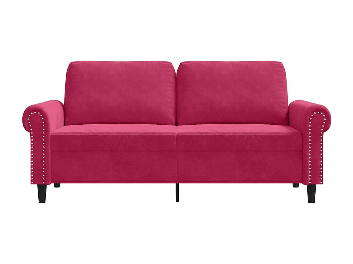 Canapé à 2 places Rouge bordeaux 140 cm Velours