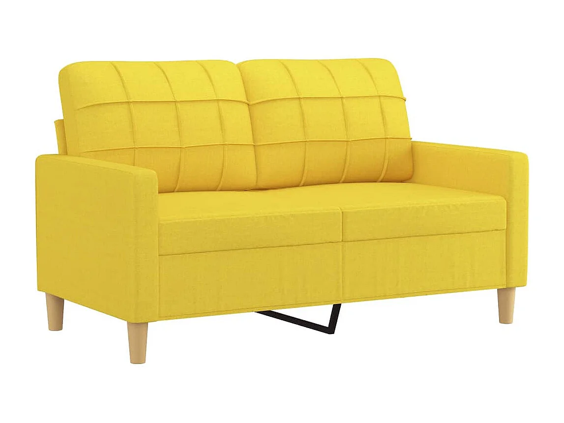 Ensemble de canapés 4 pcs avec coussins Jaune clair Tissu