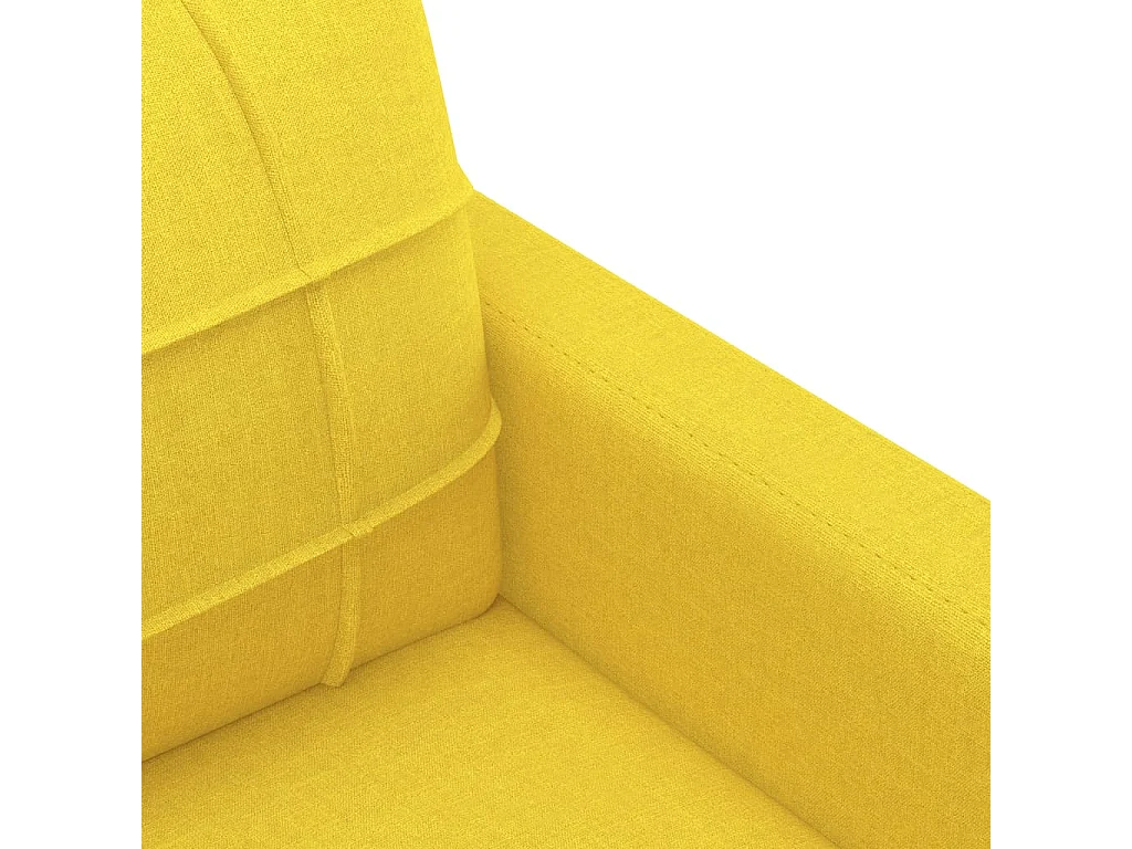 Ensemble de canapés 4 pcs avec coussins Jaune clair Tissu