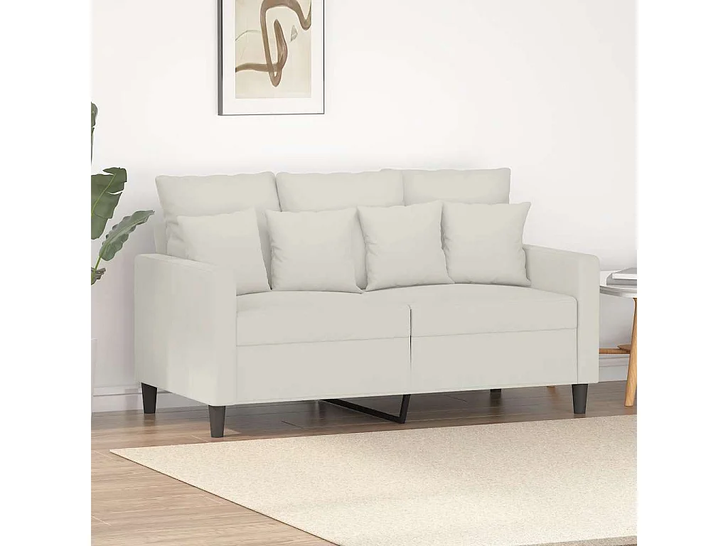 2-Sitzer-Sofa Creme 120 cm Samt