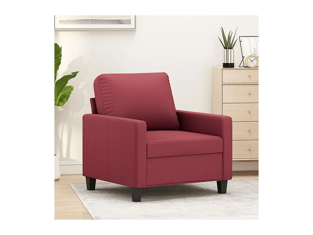 Fauteuil Rouge bordeaux 60 cm Similicuir