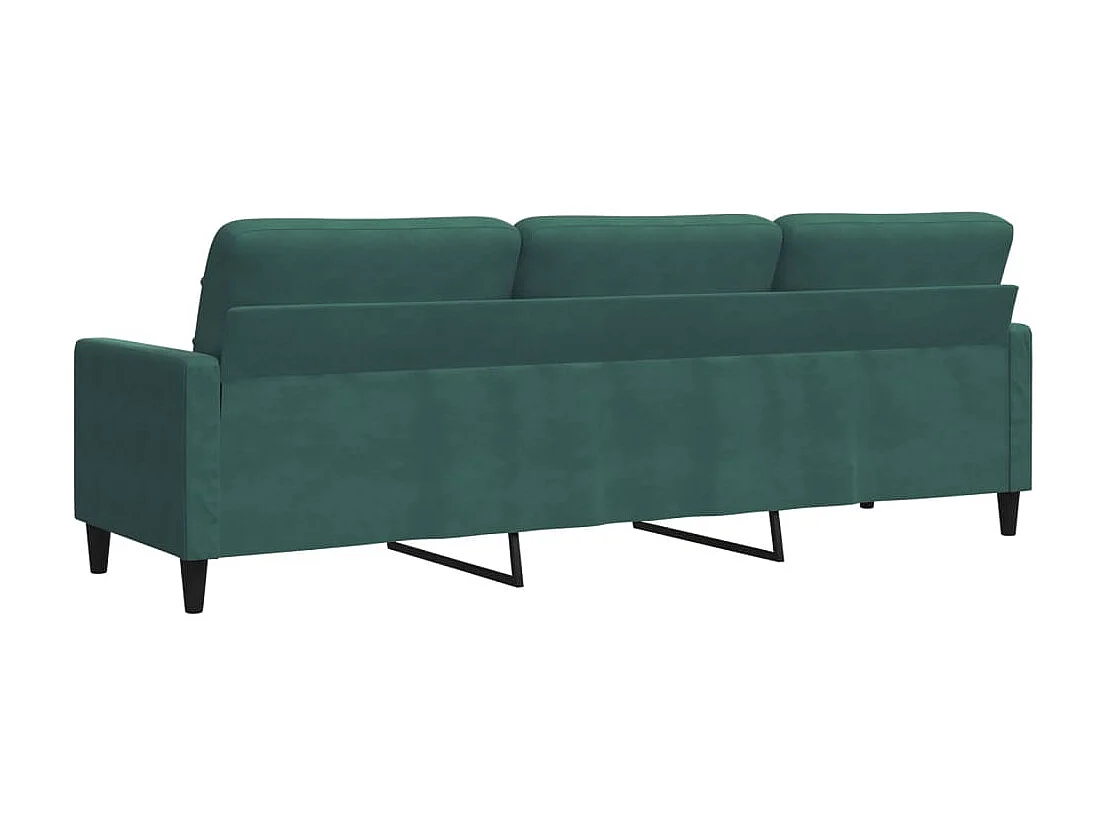 Divano a 3 Posti Verde Scuro 210 cm in Velluto
