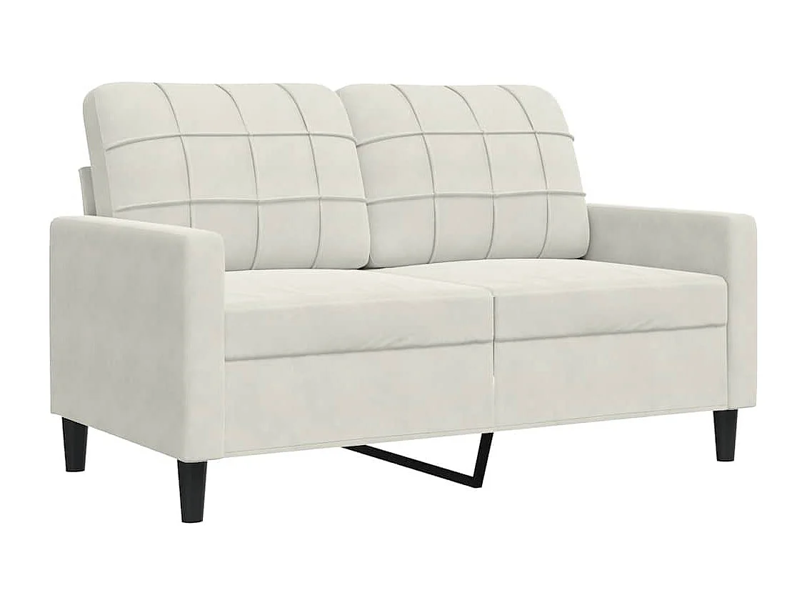 Canapé à 2 places Crème 120 cm Velours