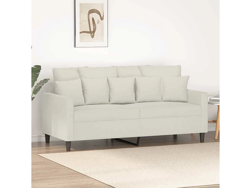 Canapé à 2 places Crème 140 cm Velours