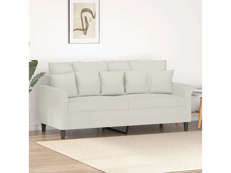 Sofá de 2 plazas terciopelo color crema 140 cm