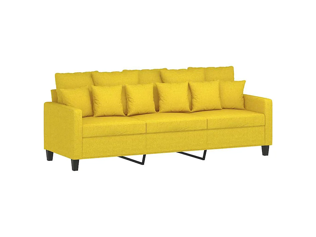 Canapé à 3 places Jaune clair 180 cm Tissu