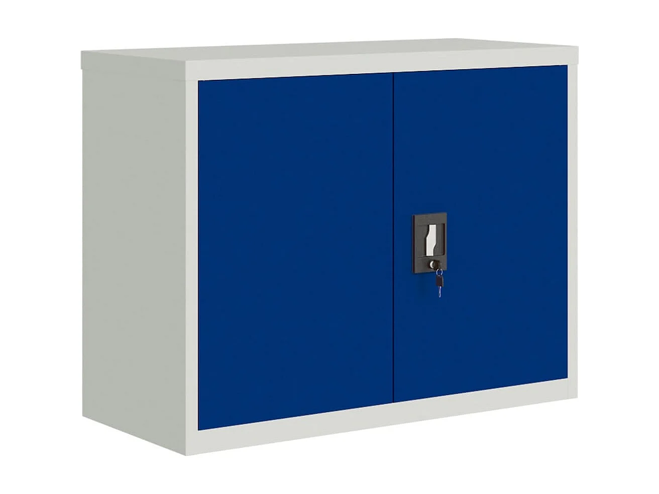 Aktenschrank Hellgrau und Blau 90x40x70 cm Stahl