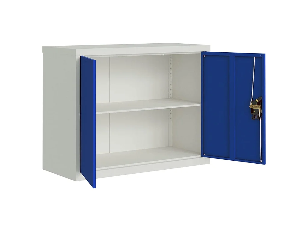 Arquivador 90x40x70 cm aço cinzento-claro e azul