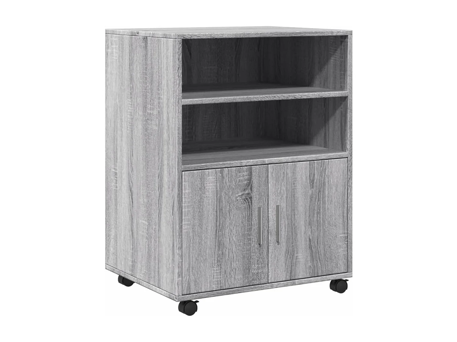 Rolkast 60x48x81 cm bewerkt hout grijs sonoma eikenkleurig