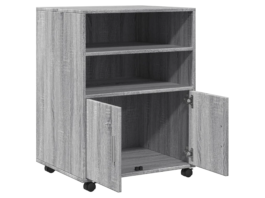 Armoire à roulettes sonoma gris 60x48x81 cm bois d'ingénierie