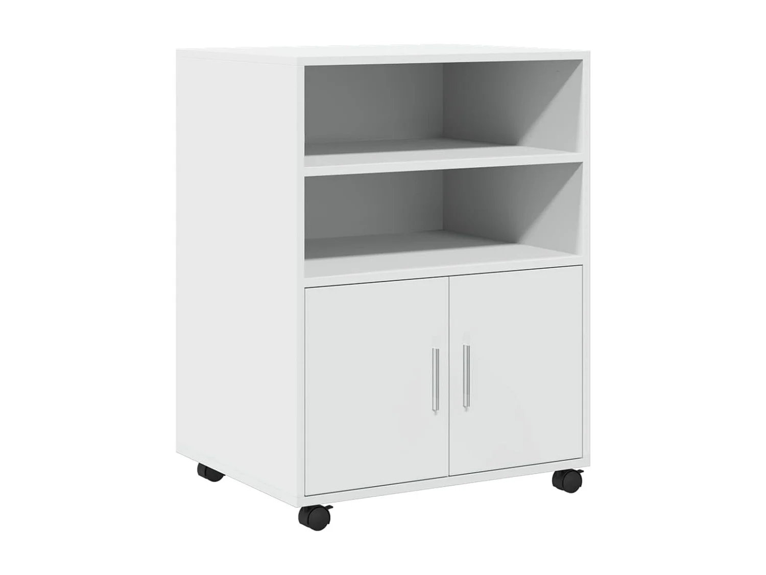 Mobiletto con Ruote Bianco 60x48x81 cm in Truciolato