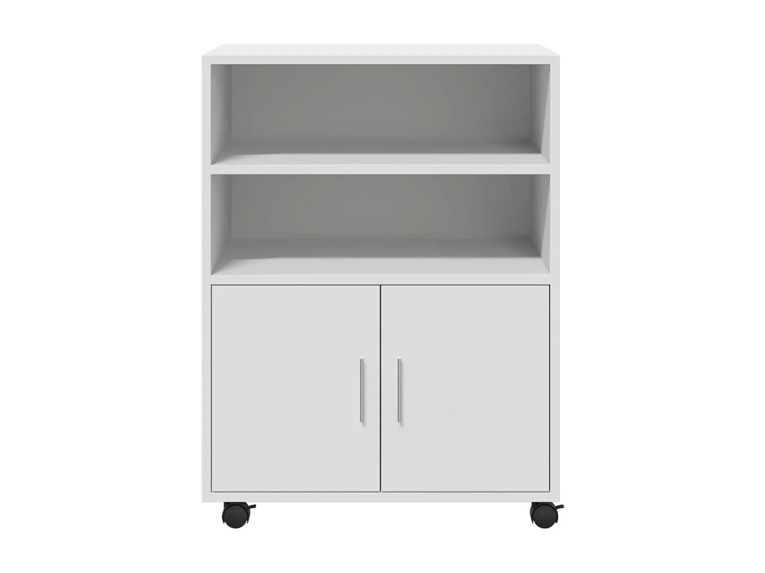 Mobiletto con Ruote Bianco 60x48x81 cm in Truciolato