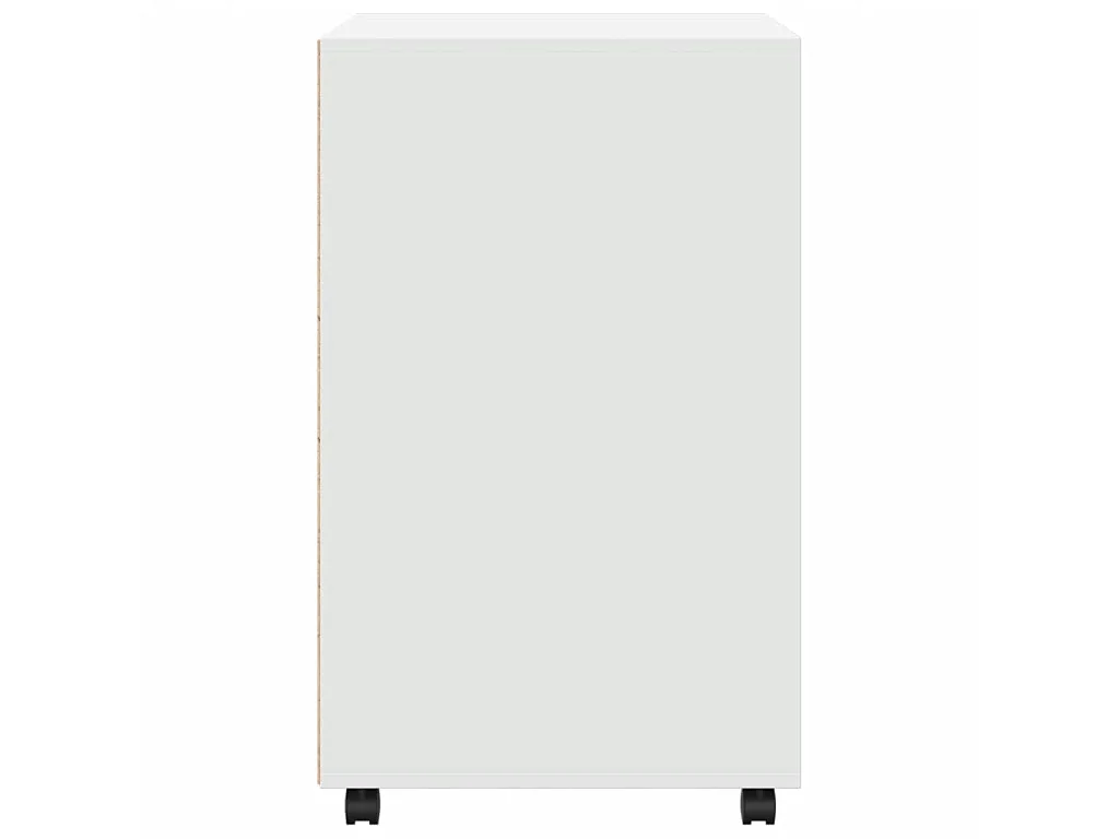 Armoire à roulettes blanc 60x48x81 cm bois d’ingénierie
