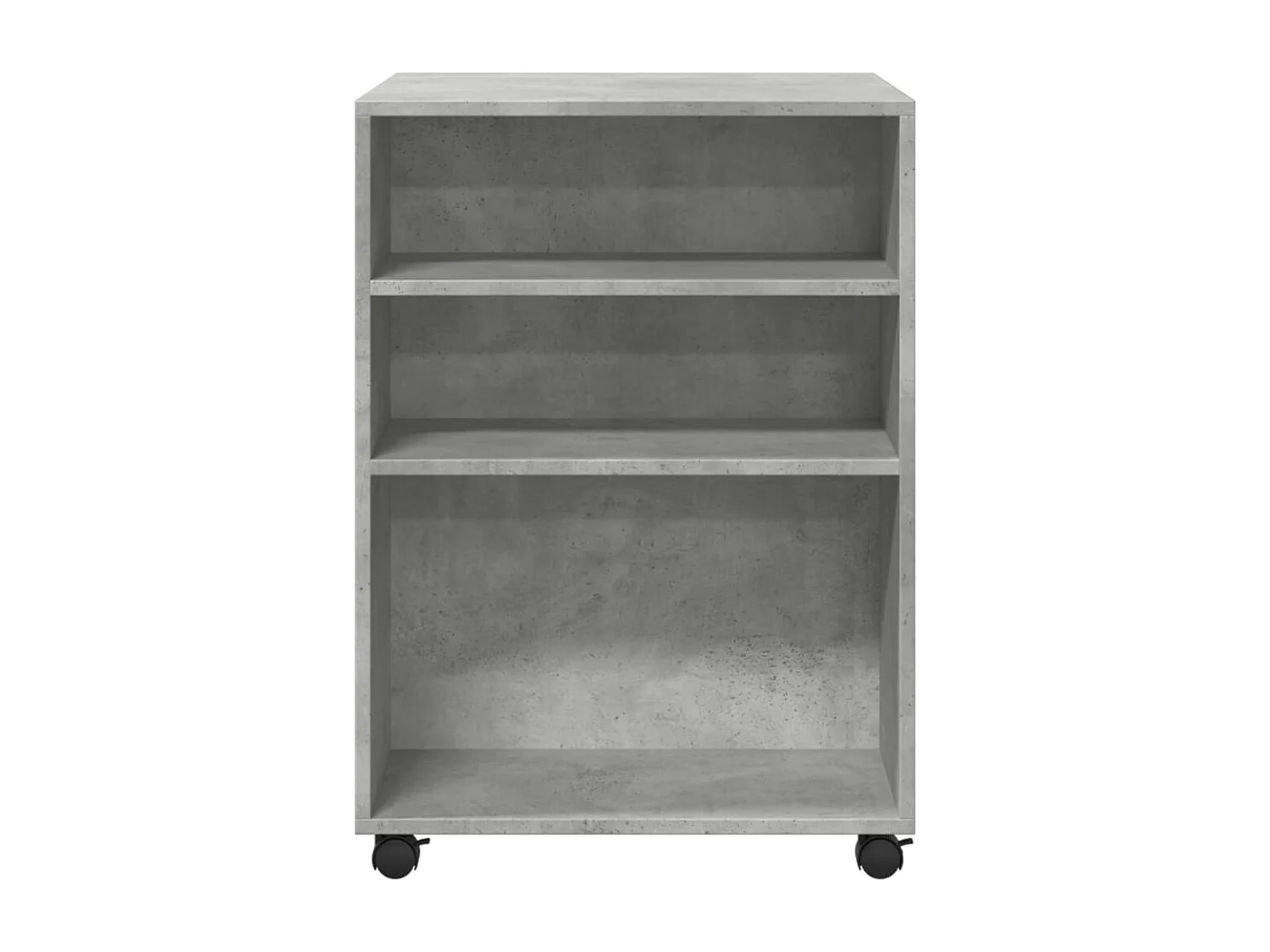 Table d'appoint avec roues gris béton bois d'ingénierie