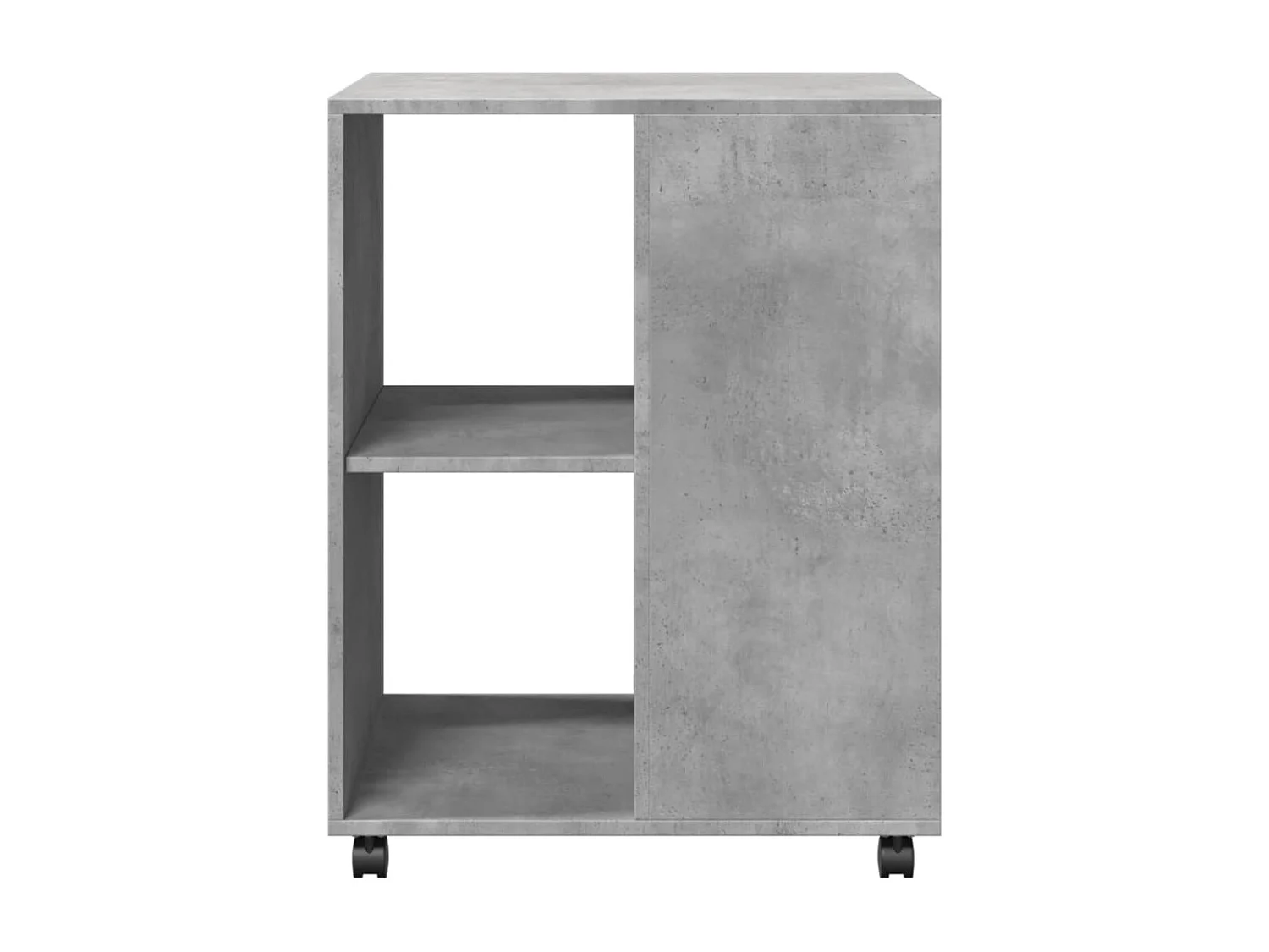 Table d'appoint avec roues gris béton bois d'ingénierie