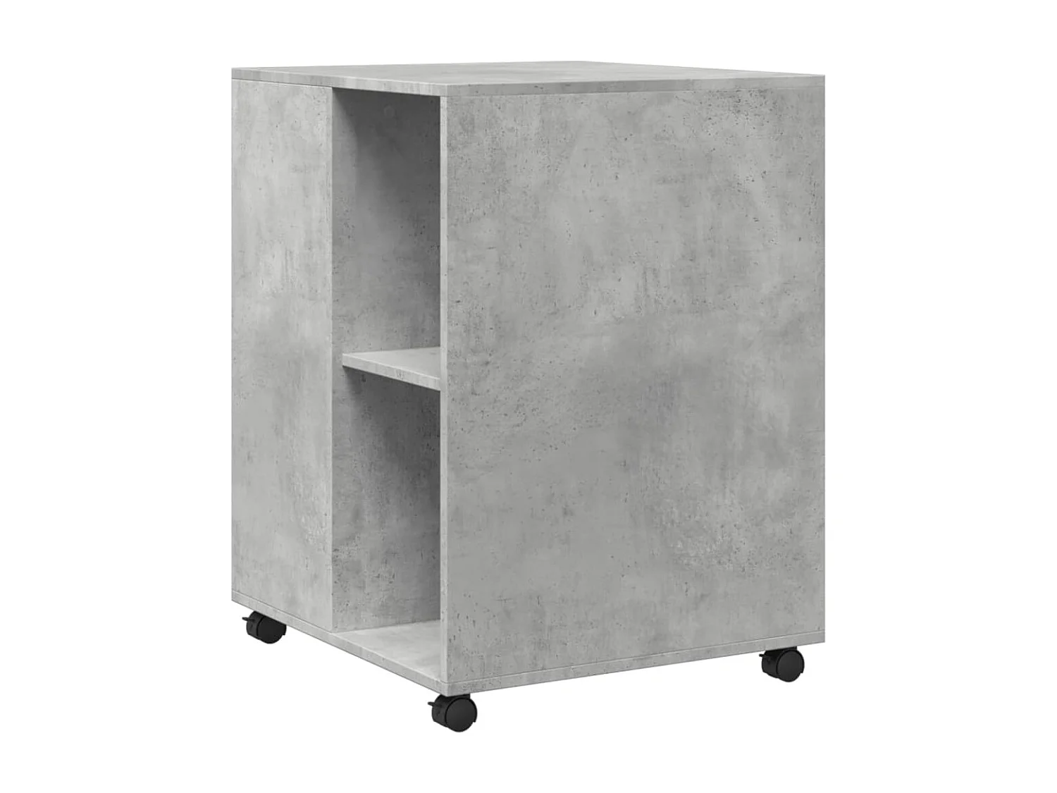 Table d'appoint avec roues gris béton bois d'ingénierie