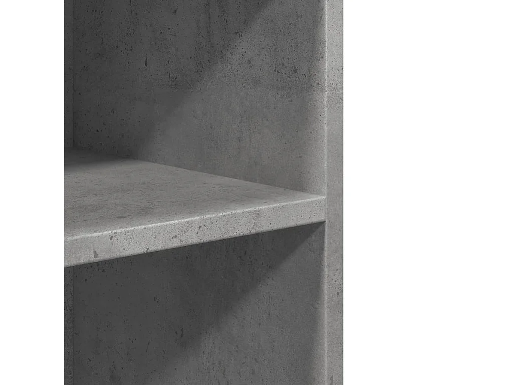 Table d'appoint avec roues gris béton bois d'ingénierie