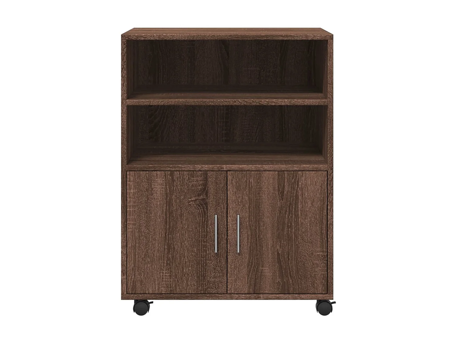 Armoire à roulettes chêne marron 60x48x81 cm bois d'ingénierie