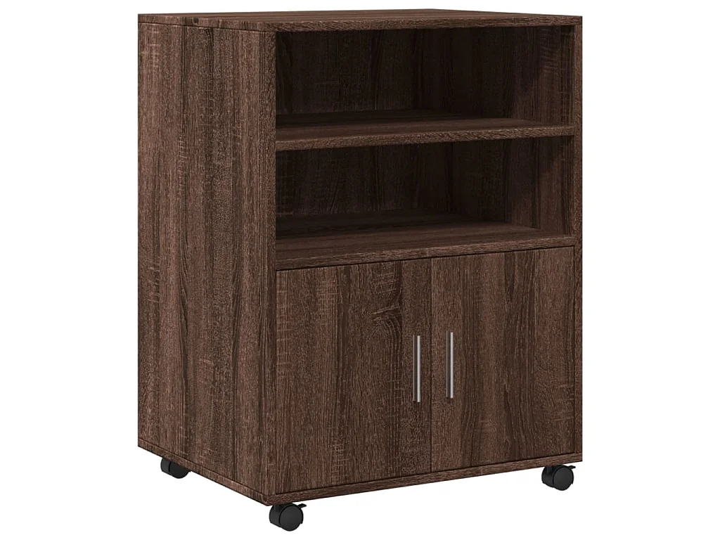 Rolkast 60x48x81 cm bewerkt hout bruin eikenkleur