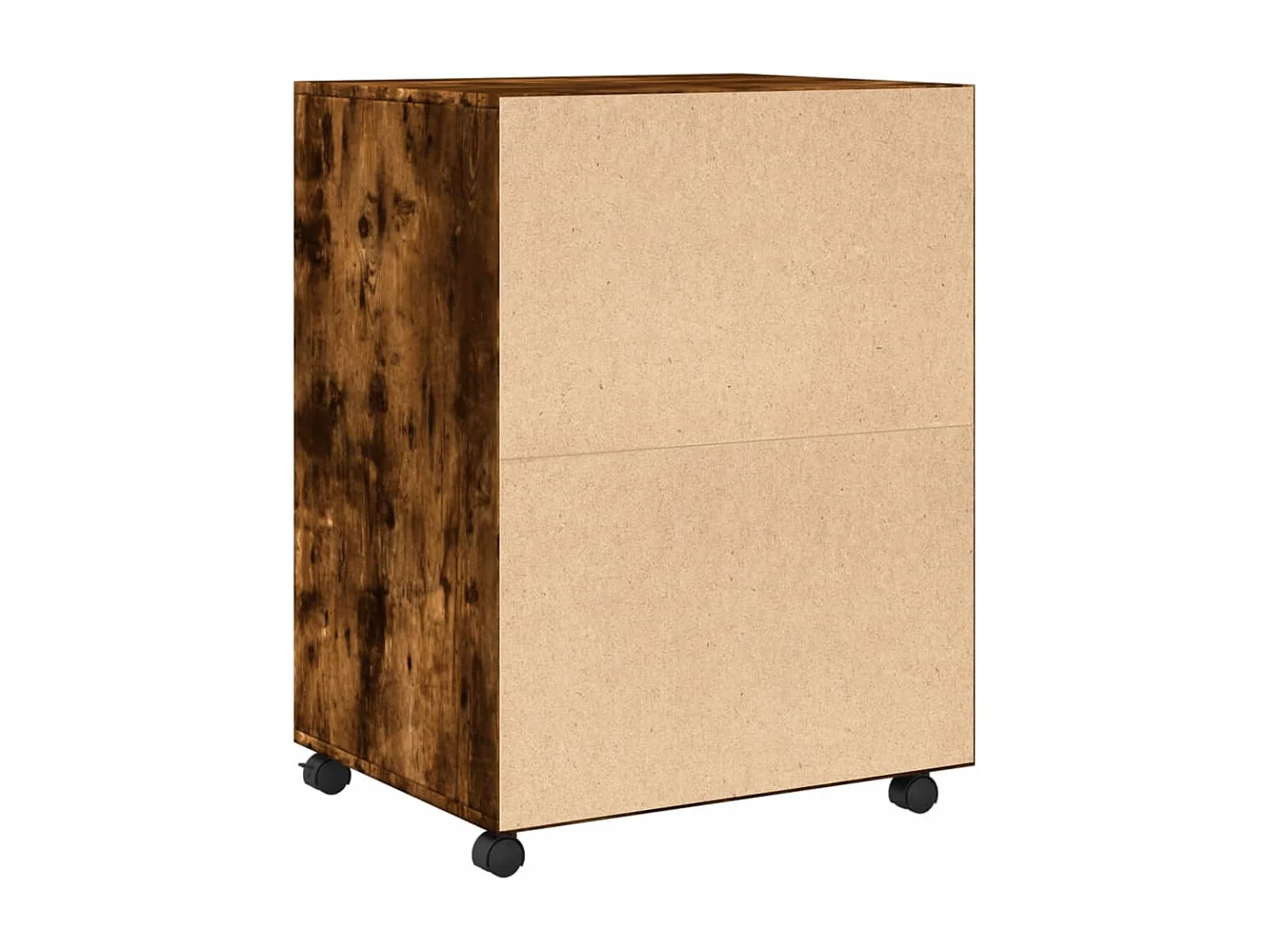 Rolkast 60x48x81 cm bewerkt hout gerookt eikenkleurig