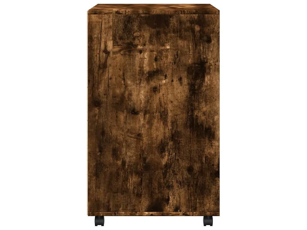 Armoire à roulettes chêne fumé 60x48x81 cm bois d'ingénierie