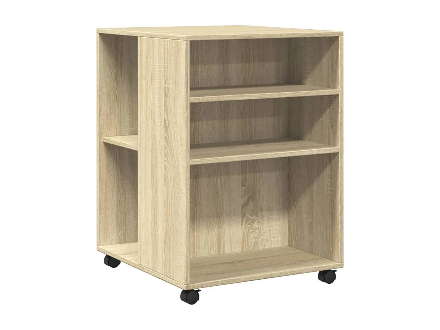 Bijzettafel met wieltjes 55x60x78 cm hout sonoma eikenkleurig