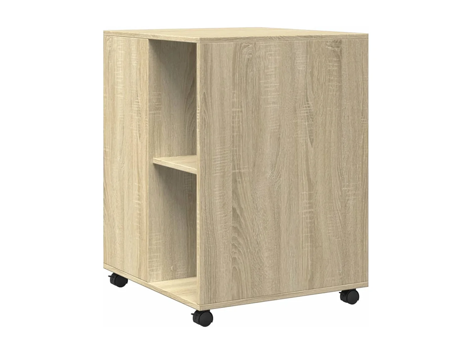 Bijzettafel met wieltjes 55x60x78 cm hout sonoma eikenkleurig