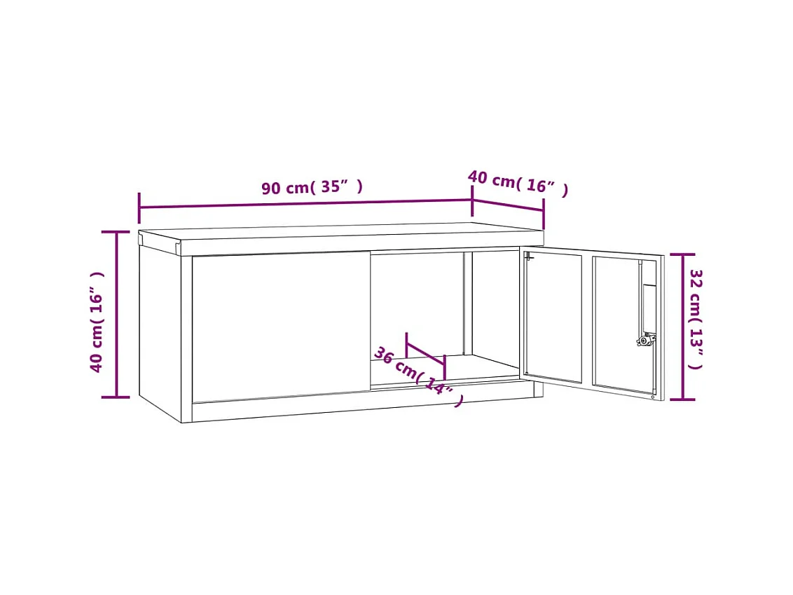 Armadio Classificatore Antracite 90x40x40 cm in Acciaio