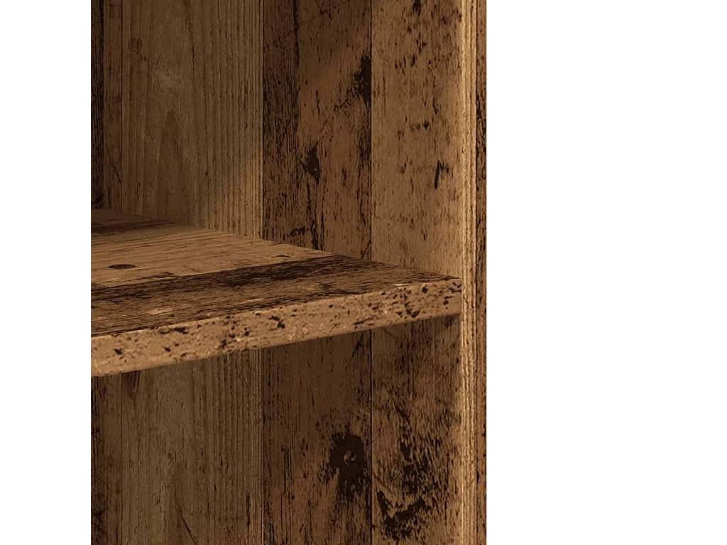 Bijzettafel met wieltjes 55x60x78 cm bewerkt hout oud houtkleur