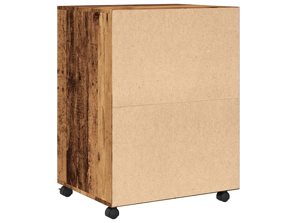 Mobiletto con Ruote Legno Antico 60x48x81 cm in Truciolato