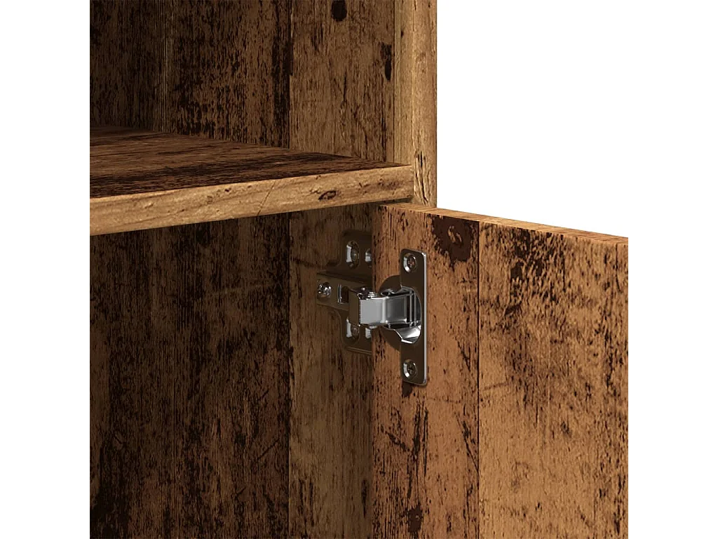 Mobiletto con Ruote Legno Antico 60x48x81 cm in Truciolato