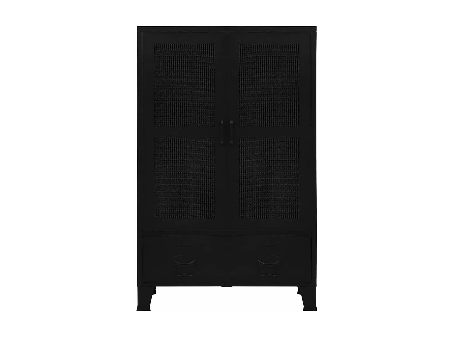 Armadio Ufficio Reticolato Industriale Nero 75x40x120cm Acciaio