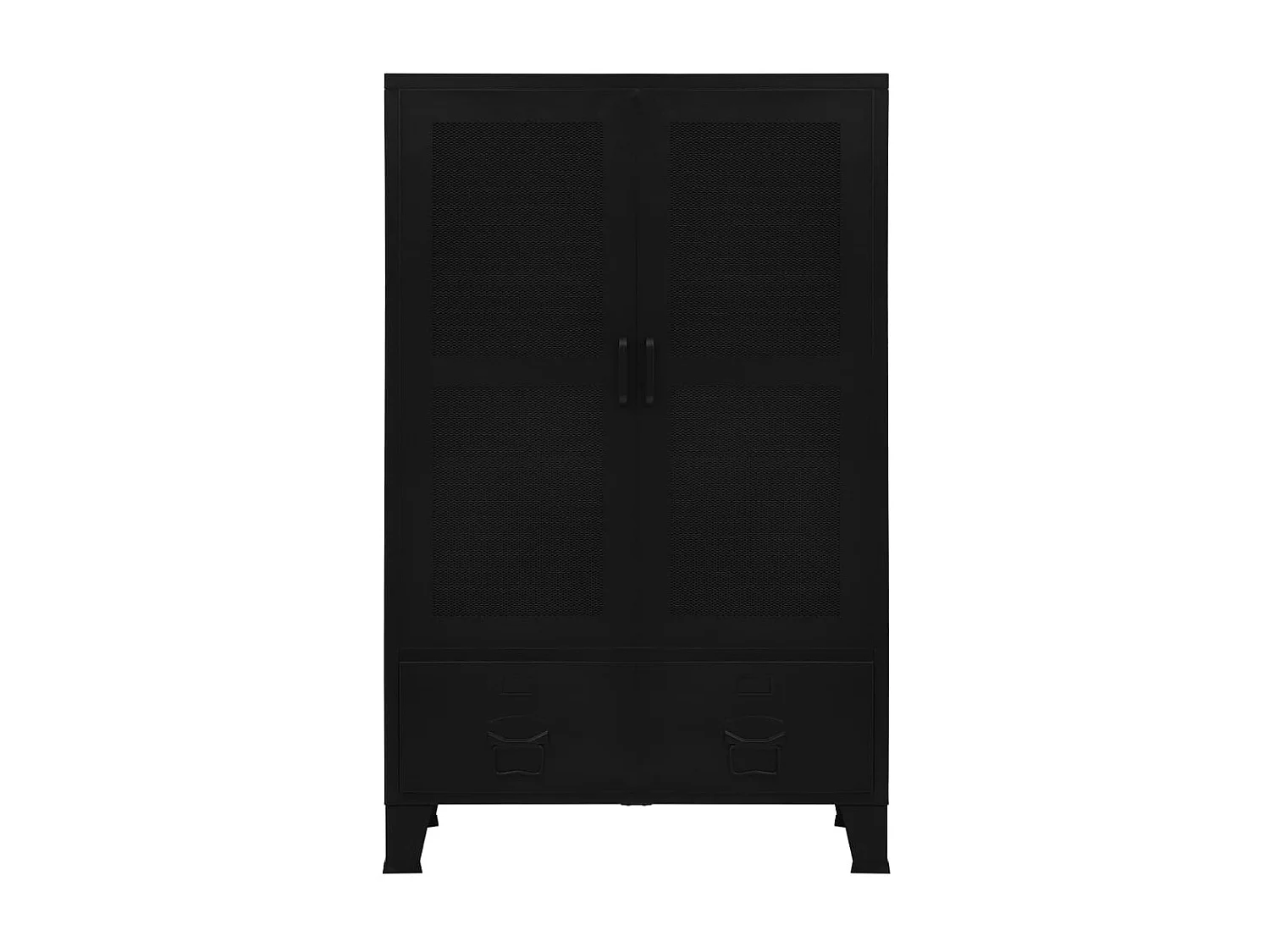 Kantoorkast met gaasdeuren industrieel 75x40x120 cm staal zwart