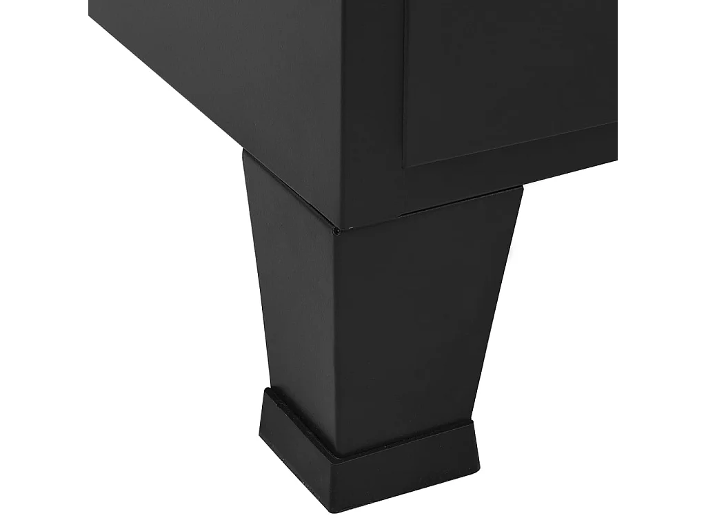 Kantoorkast met gaasdeuren industrieel 75x40x120 cm staal zwart