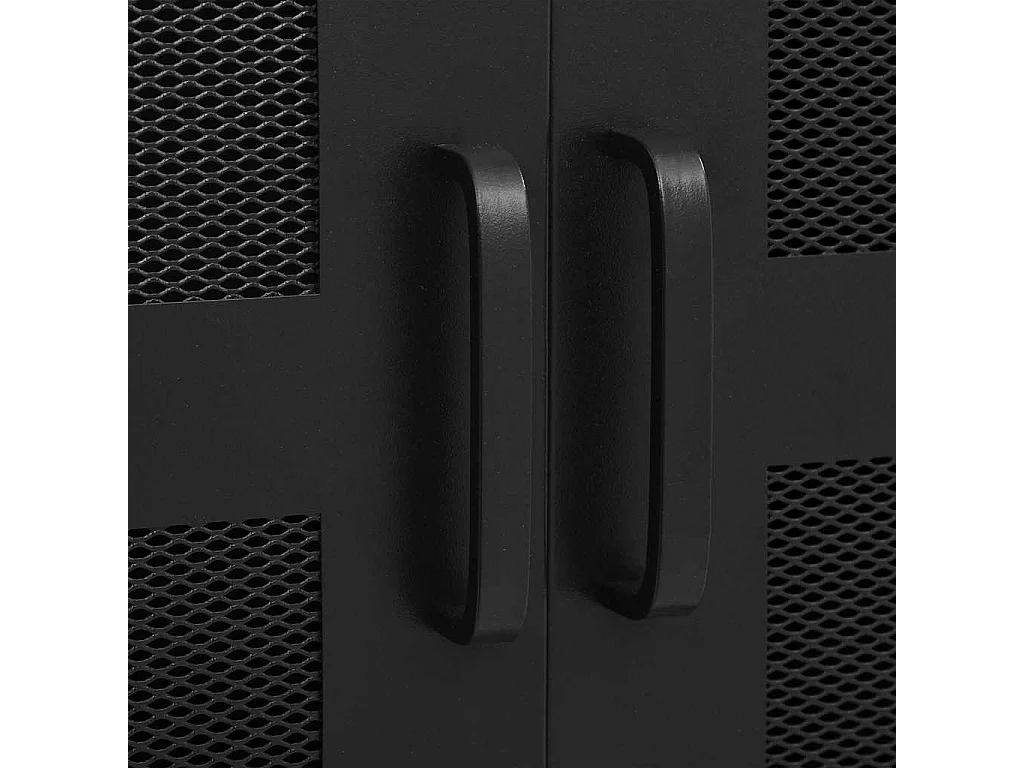 Armoire de bureau avec portes en maille Acier 75x40x120 cm Noir