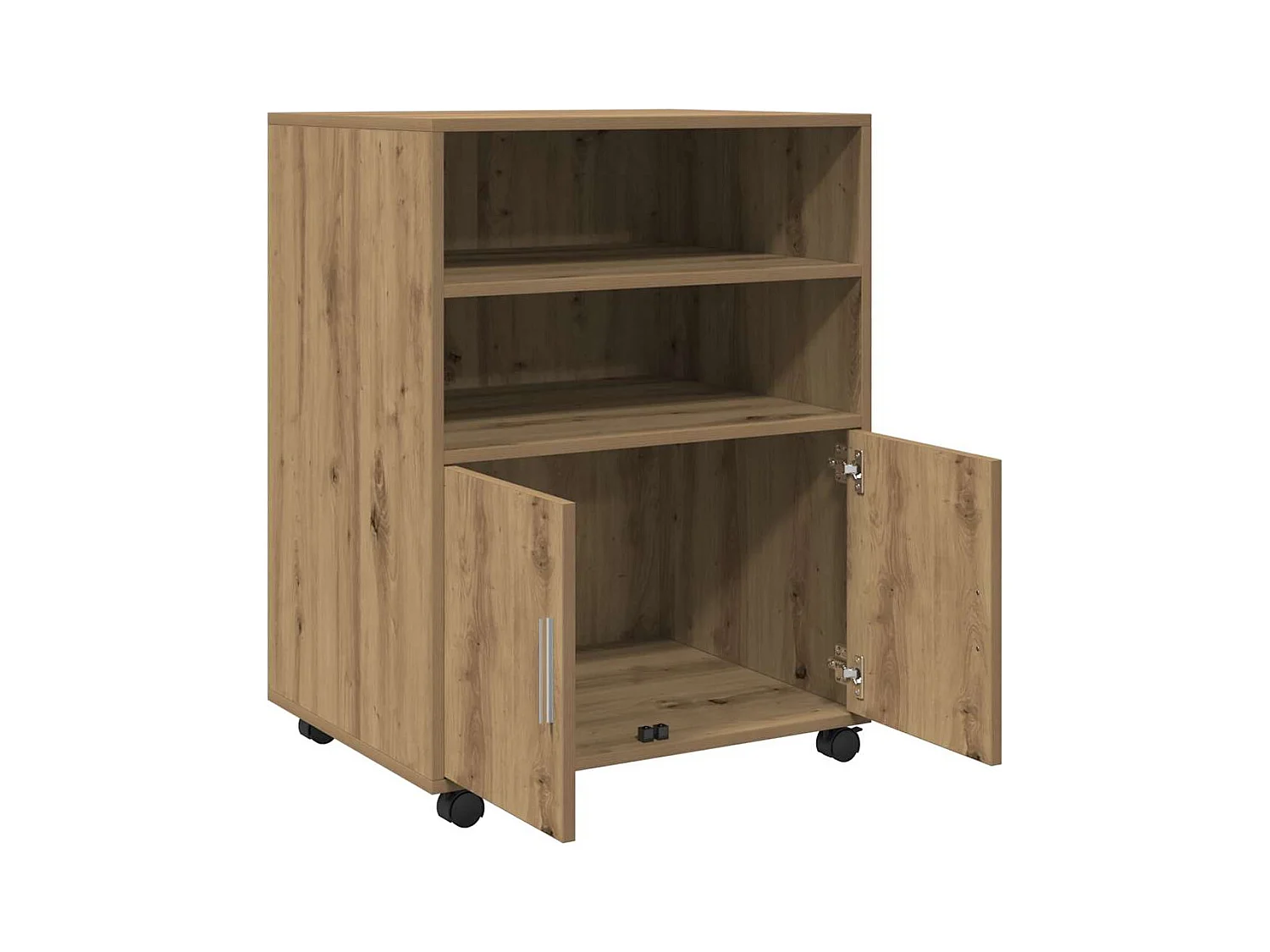 Armoire à roulettes chêne artisanal 60x48x81 cm bois ingénierie