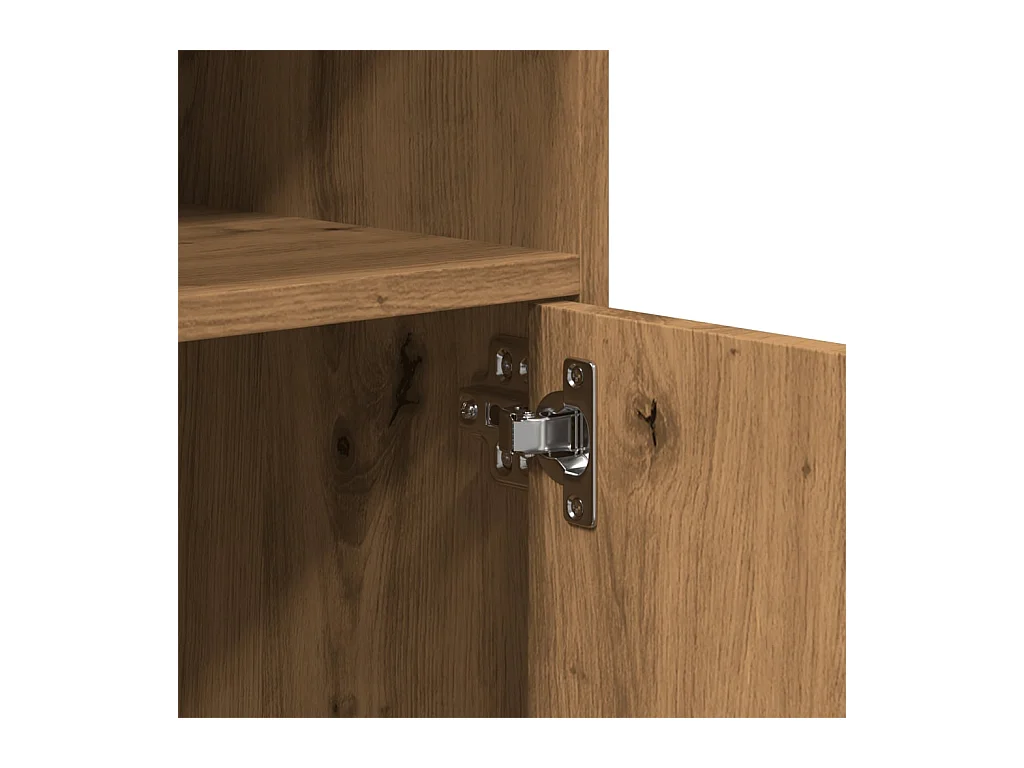 Armoire à roulettes chêne artisanal 60x48x81 cm bois ingénierie