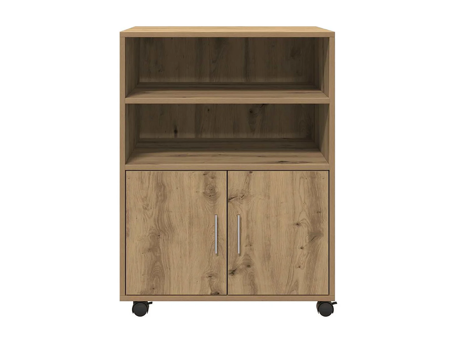 Armoire à roulettes chêne artisanal 60x48x81 cm bois ingénierie
