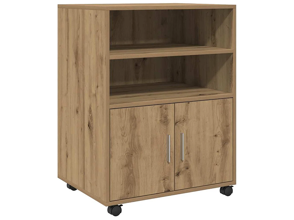 Armoire à roulettes chêne artisanal 60x48x81 cm bois ingénierie