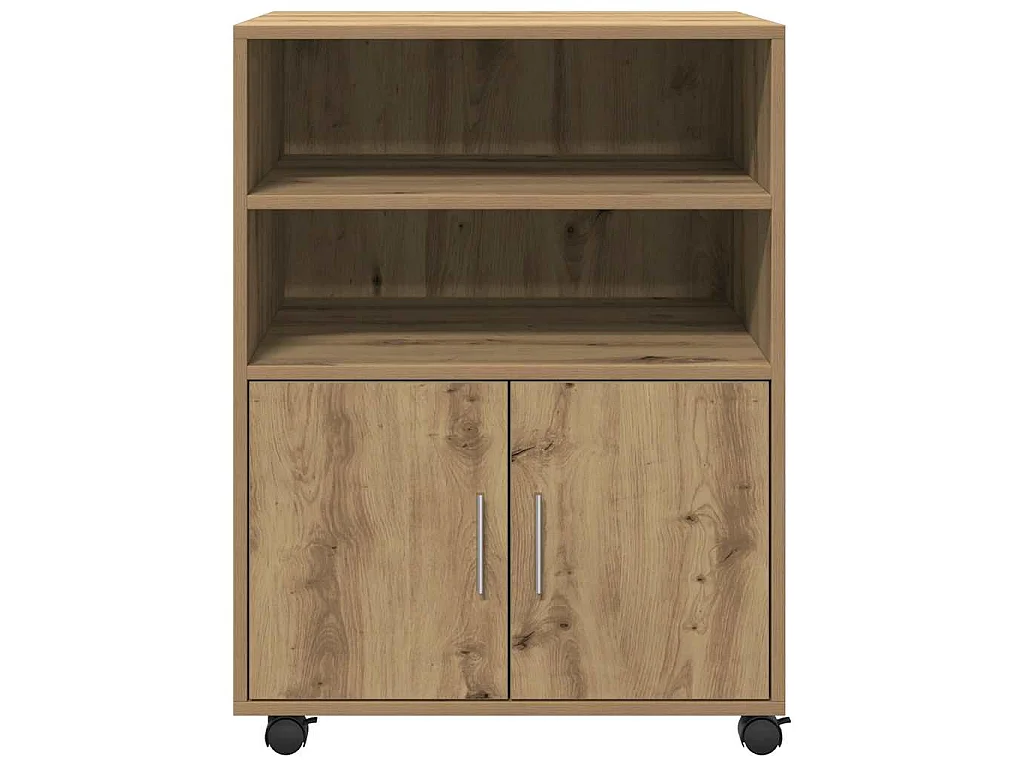 Armoire à roulettes chêne artisanal 60x48x81 cm bois ingénierie