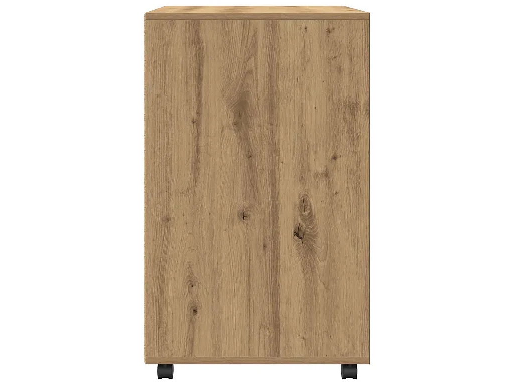 Armoire à roulettes chêne artisanal 60x48x81 cm bois ingénierie