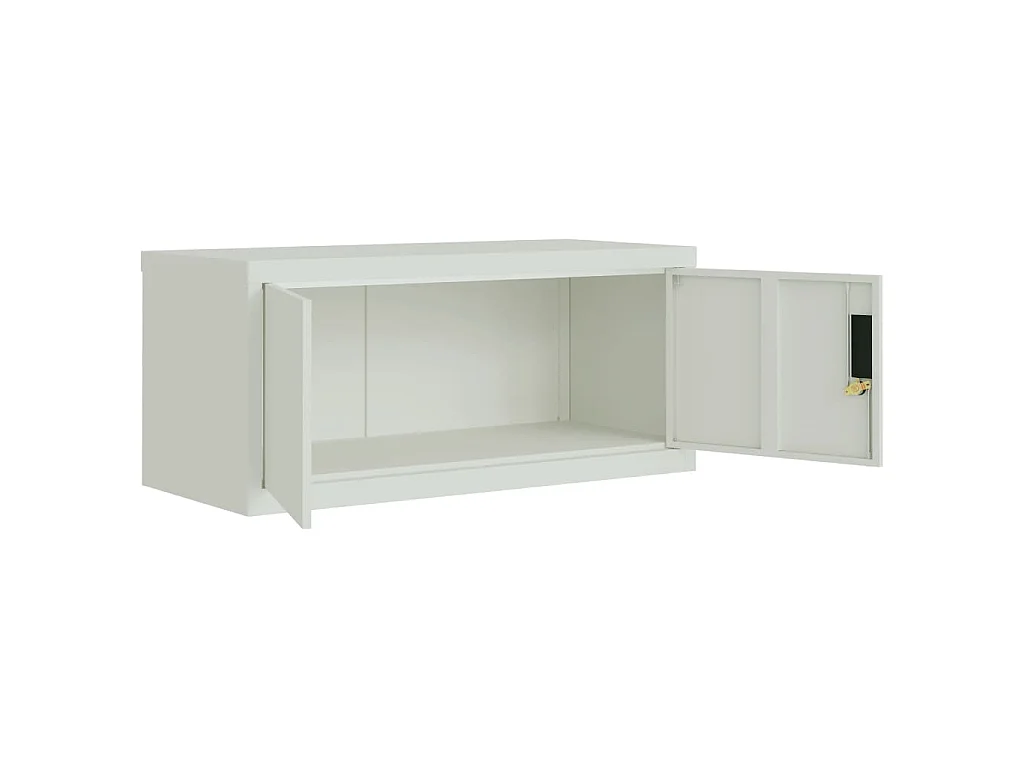Armario archivador de acero gris claro 90x40x40 cm