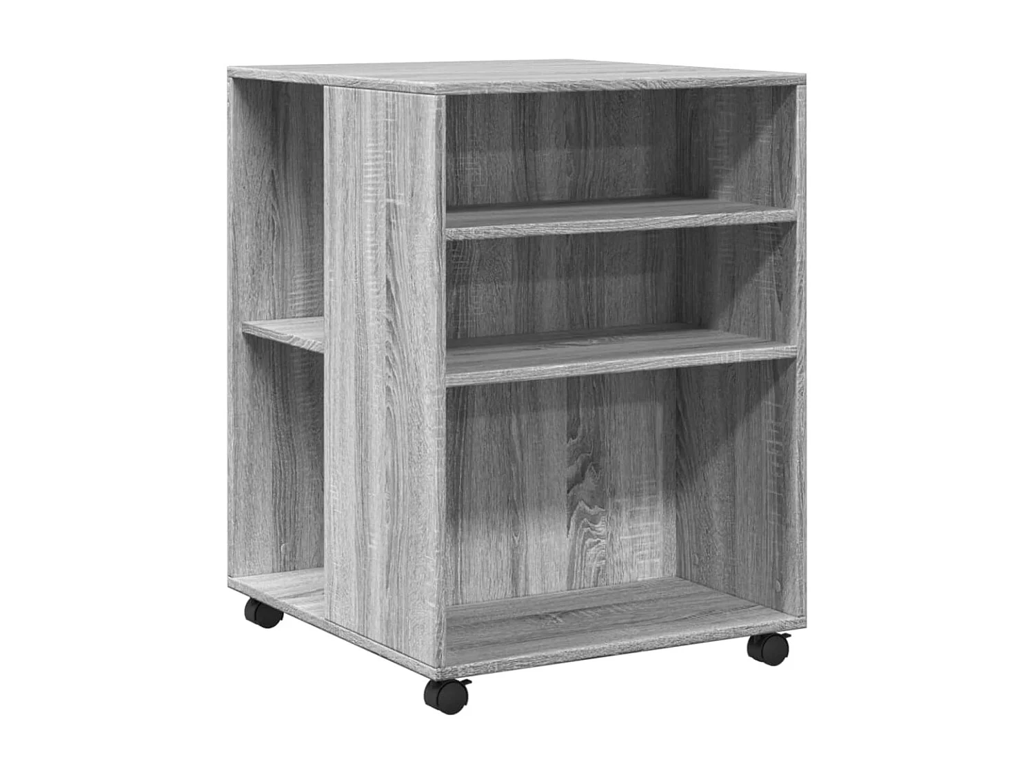 Bijzettafel met wieltjes 55x60x78 cm hout grijs sonoma eiken