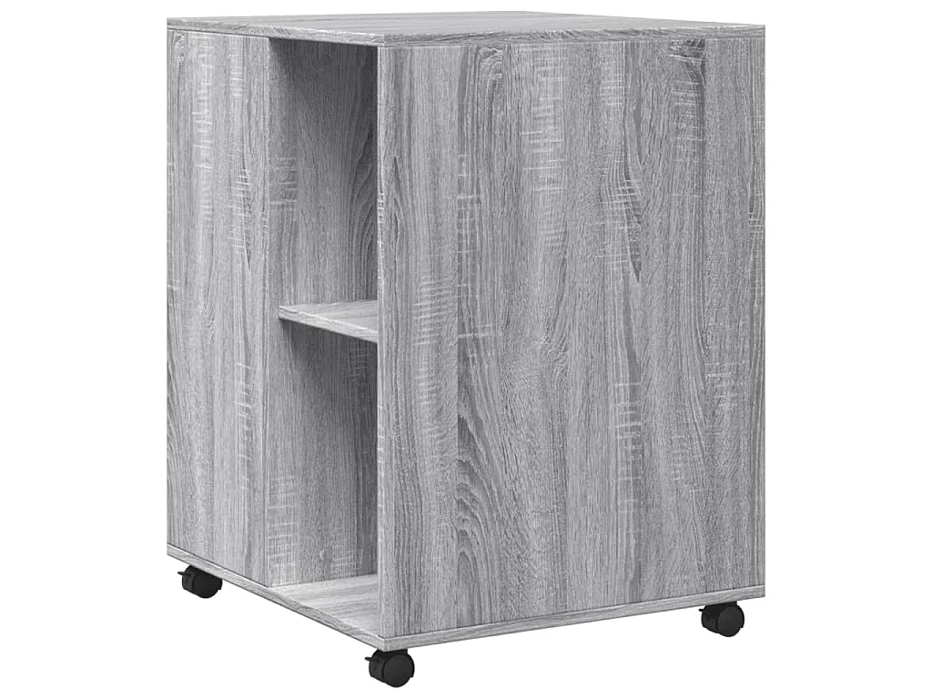Table d'appoint avec roues sonoma gris bois d'ingénierie