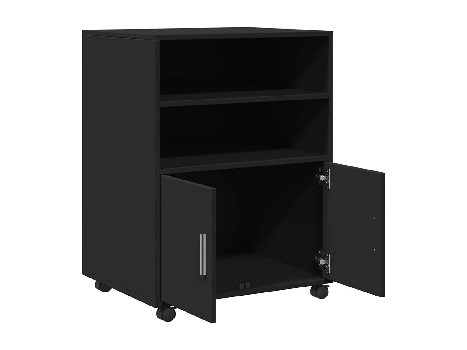 Rolkast 60x48x81 cm bewerkt hout zwart