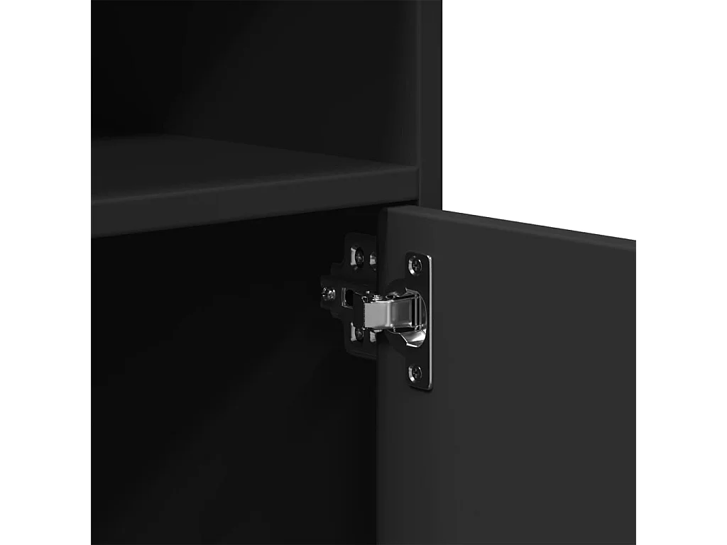 Rolkast 60x48x81 cm bewerkt hout zwart