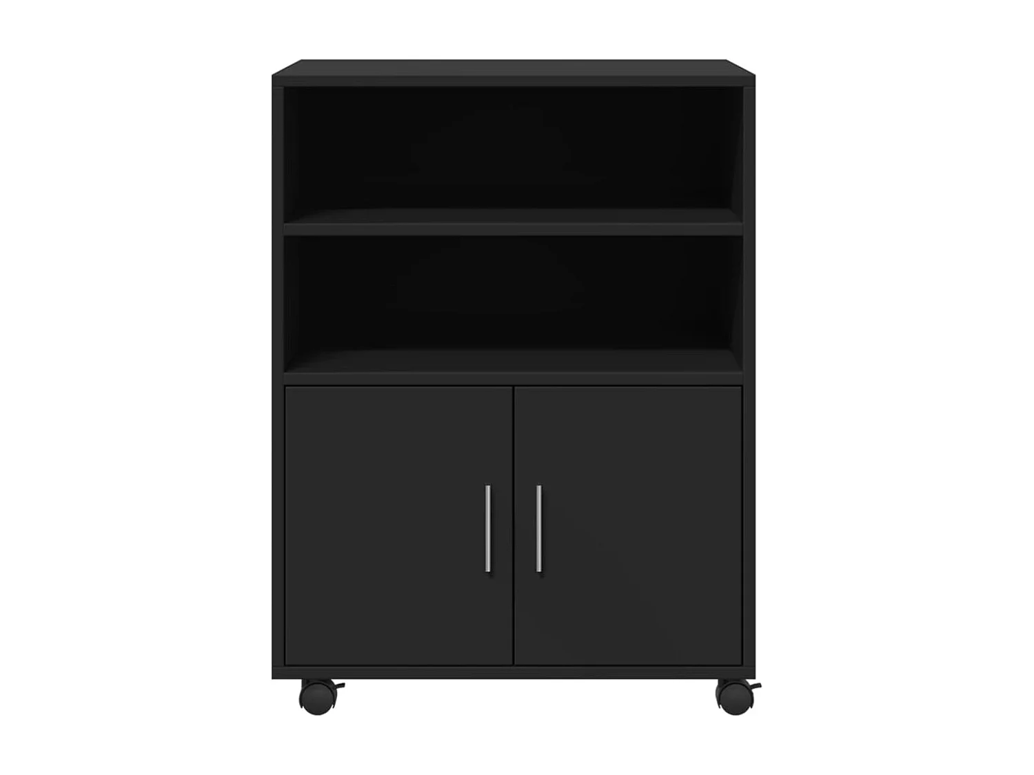 Armoire à roulettes noir 60x48x81 cm bois d'ingénierie