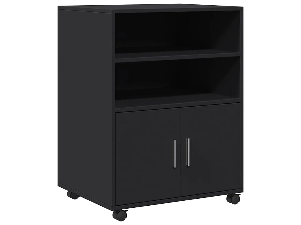 Rolkast 60x48x81 cm bewerkt hout zwart