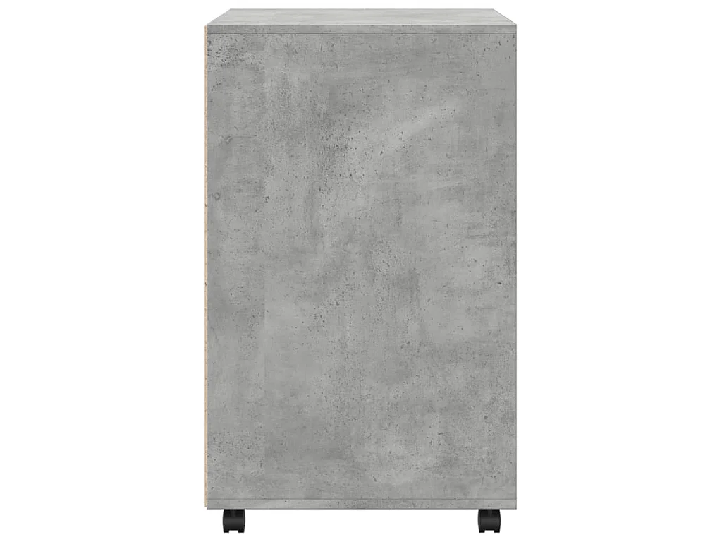 Armoire à roulettes gris béton 60x48x81 cm bois d'ingénierie