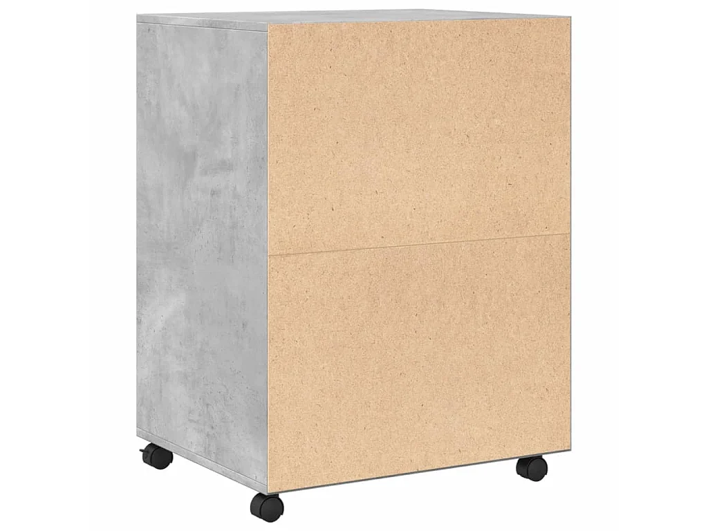 Armoire à roulettes gris béton 60x48x81 cm bois d'ingénierie